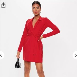 Missguided Red Blazer Dress